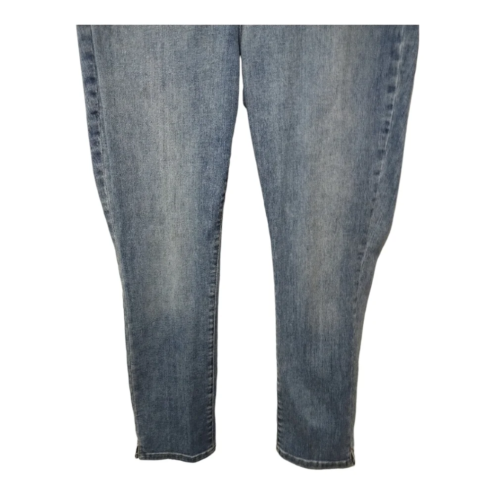 NYDJ Alina Pull On Ankle Lift Tuck‎ Technology Split Hem Jeans Size 10